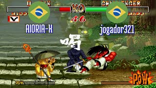 FT5 @samsho2: AIORIA-X (BR) vs jogador321 (BR) [Samurai Shodown II Fightcade] Feb 19