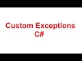 How to Create Custom Exceptions in C# with Examples | Custom Exceptions in CSharp