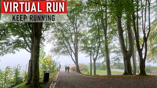 Virtual Run in Bergen City With Fog | Treadmill Workout