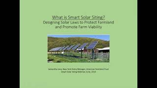 Webinar: Designing Solar Land Use Laws that Protect Productive Farmland