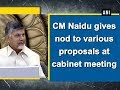 CM Naidu nods various proposals at cabinet meeting - Andhra Pradesh News