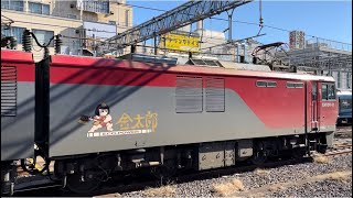 JR貨物EH500形31号機＋コキ20B（両）がブロワー起動して大宮駅5番線を発車するシーン（3078レ・仙貨A125・コンテナ輸送）2022.12.16〜前4両除けばフルコンなんよな〜