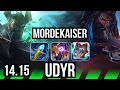 MORDEKAISER vs UDYR (JGL) | 1200+ games, 12/3/3 | BR Master | 14.15