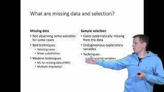 Introduction to missing data and sample selection