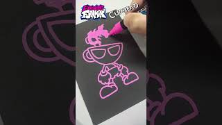 Glow Effect Drawing Nightmare Cuphead - FNF Indie Cross [Devil's Gambit] with Posca Markers #Shorts