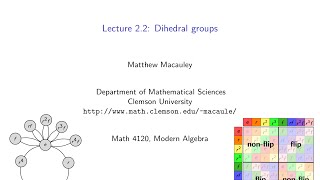 Visual Group Theory, Lecture 2.2: Dihedral groups