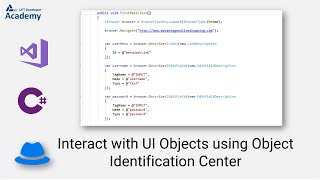 Interact with UI Objects using Object Identification Center (Visual Studio)