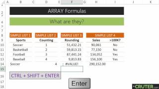Excel Array Formulas: Intro - What are they?