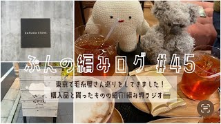 ぷんの編みログ#45🧶東京で毛糸屋さん巡りをしてきました！/購入品と貰ったものの紹介｜編み物ラジオ｜