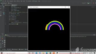 create rainbow using turtle python// graphic design//make your own rainbow with python turtle 🐢