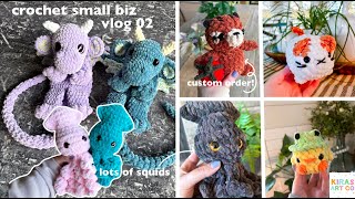 crochet small biz vlog 02 💫🐿️ custom order, new favorite pattern, & packing orders