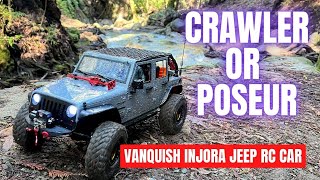 Vanquish VS4-10 Jeep rc crawler trail and test crawl - Injora body and Hobbywing Fusion Pro