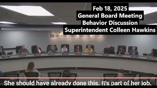 2025, Feb 18 - Dr. Colleen Hawkins, Superintendent, Statements during Behavior Discussion SUSD