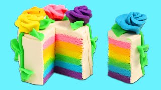How to Make a Beautiful Rainbow Play Doh Flower Cake | Fun & Easy DIY Arts and Crafts!