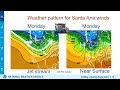 Precipitation and colder then increasing Santa Ana winds, warmer and dry