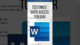 How to Customize Quick Access Toolbar in Word