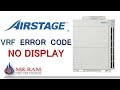 AIRSTAGE VRF ERROR CODE - NO DISPLAY  [ ENGLISH ]