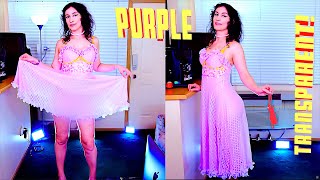 Sexy Dresses Try On Haul - No Panties, Transparent Lingerie Purple White Dress