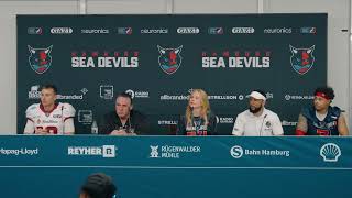 Pressekonferenz im Re-Live: Sea Devils vs. Rhein Fire im Volksparkstadion