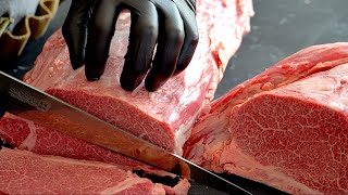 【ASMR】 WAGYU Cutting Skills How to Cut a Tender Loin