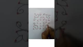 simple and easy rangoli with dots 6x6 ll చిన్న ముగ్గు ll