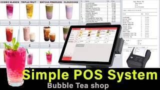 simple pos system for small business with Bill Printing in java | Touch screen POS | Bubble Tea POS