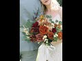 rinlong terracotta burnt orange bridal bouquets for bride artificial silk flowers wedding bouquet