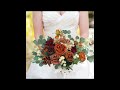 rinlong terracotta burnt orange bridal bouquets for bride artificial silk flowers wedding bouquet