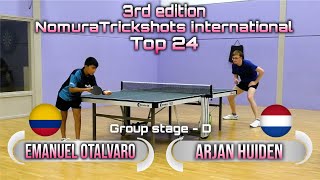 Top 24 Group D Emanuel Otalvaro vs Arjan Huiden - Nomuratrickshots international #tabletennis