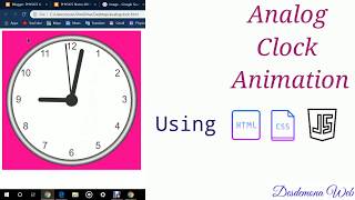Analog Clock Canvas Animation Using HTML, CSS and JAVASCRIPT l Desdemona Web ll
