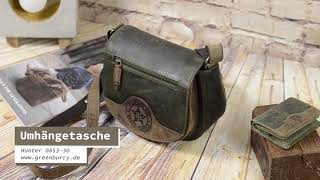 Billy the Kid Umhängetasche Jagdtasche Leder Hunter oliv 0853-30