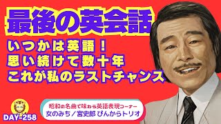 【超・基礎英会話シリーズ/毎日更新258日目】初級英語フレーズ学び直し＆聞き流し 昭和歌謡で味わう英語表現〜女のみち／宮史郎とぴんからトリオ〜