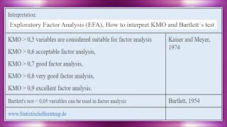 How to interpret  KMO Kaiser-Meyer-Olkin test and Bartlett´s test - EFA Exploratory Factor Analysis