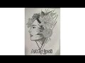 pencil sketch || how to draw girl with flowers face - _ step by step||drawing tutorial for beginners