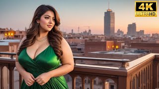 Glamour Meets Twilight: Curvy Goddess Shines in the Cityscape's Evening Glow – Ultra-Detail 8K