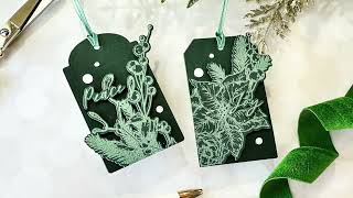 Monochromatic Iridescent Christmas Tags with Simon Says Stamp!