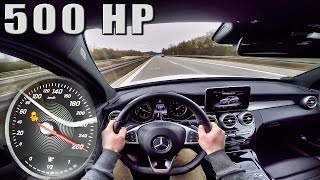 Mercedes C Class ACCELERATION \u0026 TOP SPEED POV C400 GAD 500 HP Autobahn Test Drive by AutoTopNL