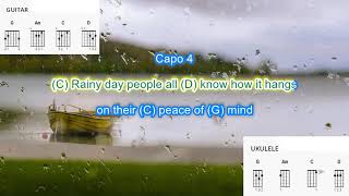 Rainy Day People (capo 4) by Gordon Lightfoot play along with scrolling guitar chords and lyrics