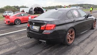 750HP BMW M5 F10 Speed Concept vs 1000HP 9ff Porsche GT3 GTurbo