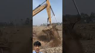 Ekskavator cabut ke akar akar #shortsvideo #work #excavator