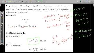 Large sample test for the significance of a population mean