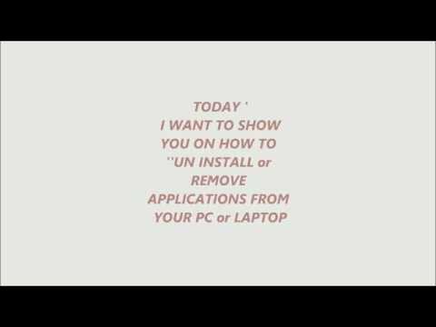 How to uninstall applications in your laptop or pc How to uninstall applications in your laptop or pc