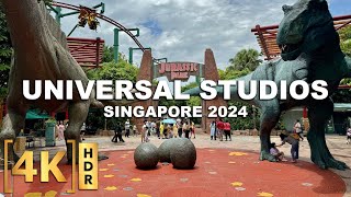 2024  Tour of UNIVERSAL STUDIOS SINGAPORE! | Dinosaur Shows and POV Ride Tours |