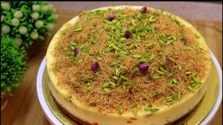 Baked Konafa cheesecake