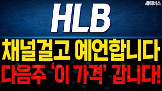 HLB 주가 전망. 오늘 제 채널을 걸고 감히 예언하겠습니다. 다음주 '이 가격' 찍으러 갑니다! 기존 주주님들도 반드시 시청하세요. 1월 3일 방송.