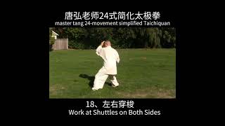 唐弘老师24式简化太极拳 第十八式 master tang 24-movement simplified Taichiquan，Action 18