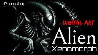 Xenomorph Alien Painting | Speed Painting | Photoshop Wacom Intuos Pro M