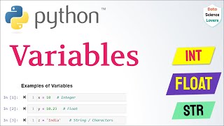 Python Tutorial - 1 [ Variables in Python - Integer, Float, String ] With Examples #python #variable