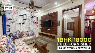 1 BHK Full Furnished Flat with 2 WASHROOMS and CAR PARKING near Dwarka Sector 14 | BRS RENTALS R593