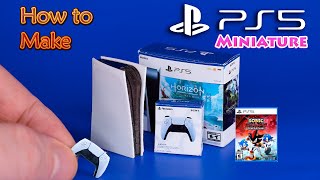 How to make DIY Miniature PlayStation 5 Console with Box| DollHouse